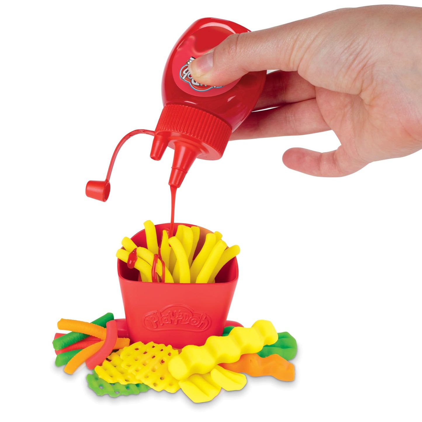 Play-Doh Spiral Fries Playset – Colorful Twisty Fries with 5 Colors