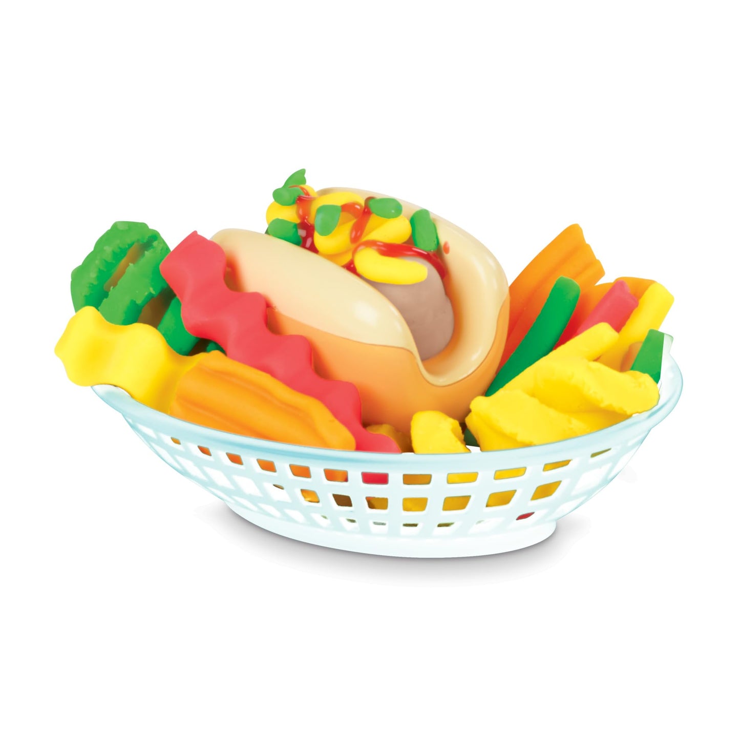 Play-Doh Spiral Fries Playset – Colorful Twisty Fries with 5 Colors