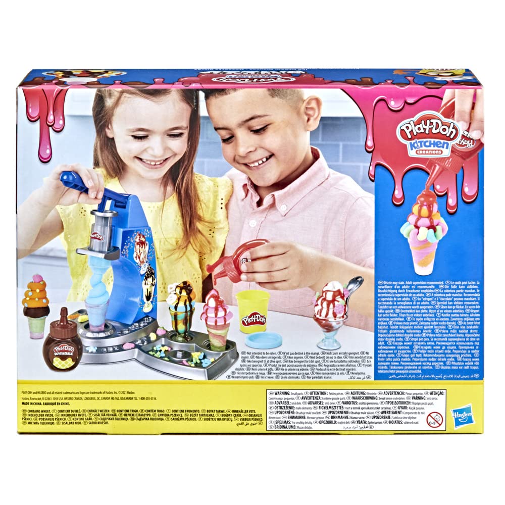 Play-Doh Kitchen Creations Drizzy Ice Cream Playset – Drizzle & 6 Colors