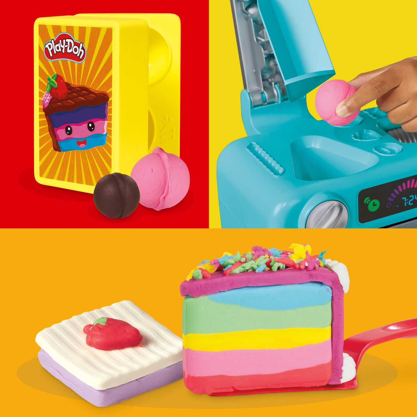 Play-Doh Super Slice Cake Playset – Spin Oven, 11 Cans & Kitchen Accessories for Ages 3+