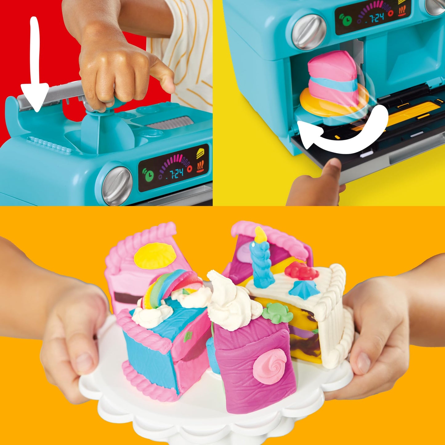 Play-Doh Super Slice Cake Playset – Spin Oven, 11 Cans & Kitchen Accessories for Ages 3+