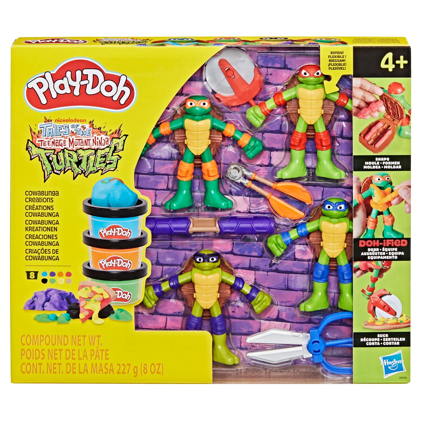 Play-Doh TMNT Cowabunga Creations Bendy 4-Inch Action Figures Set | Kids’ Arts & Crafts