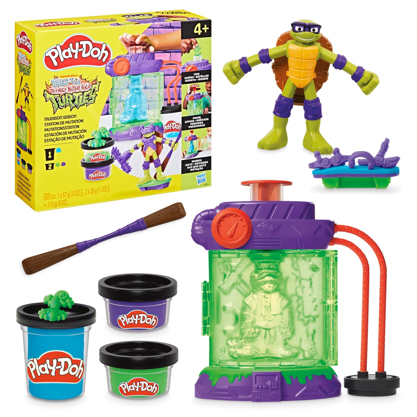 Play-Doh TMNT Mutation Station Playset | Bendable Donatello Figure & Mondo Gecko