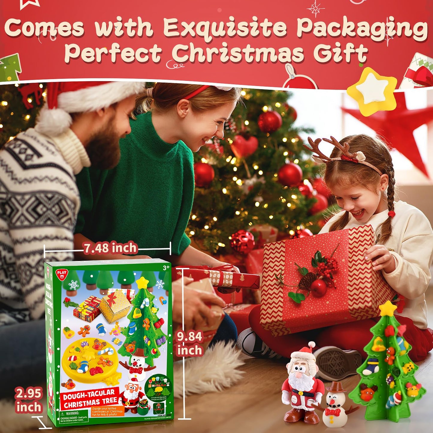 PLAY Christmas Color Dough Sets for Kids | Safe & Non-Toxic Craft Kit for Creative Holiday Play