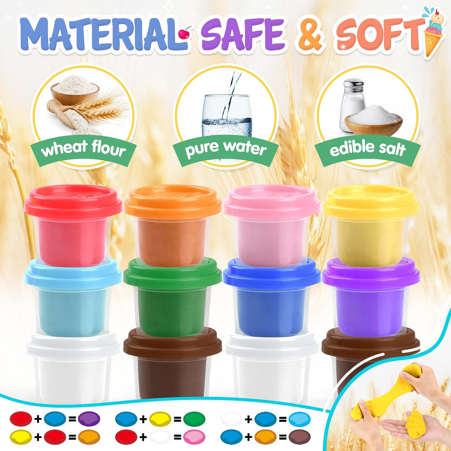 PLAY Ice Cream Cart Toy - Color Dough Sets for Kids 4-8 | Pretend Play Shop Counter