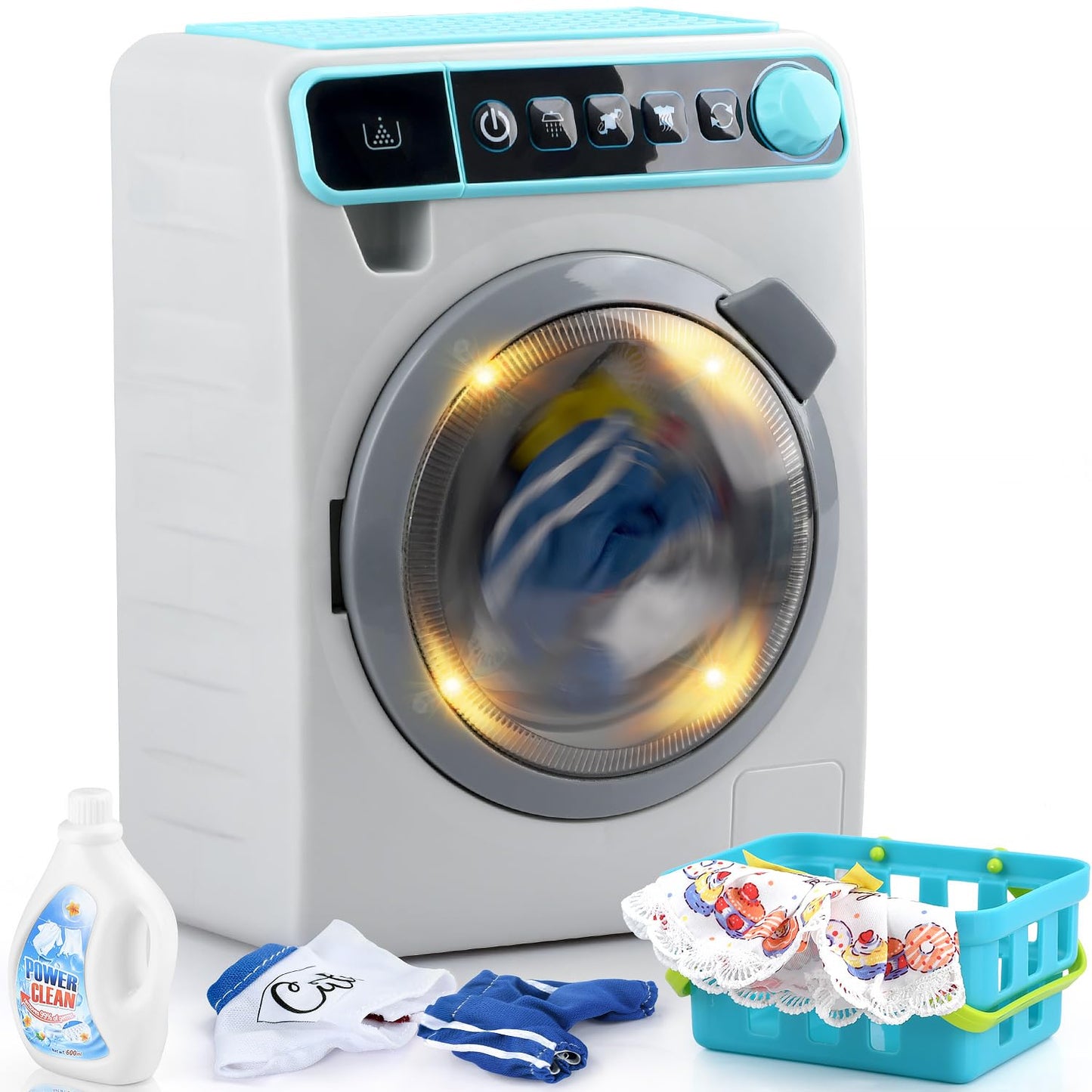 PLAY Kids Toy Washing Machine – Realistic Pretend Washer & Dryer Set