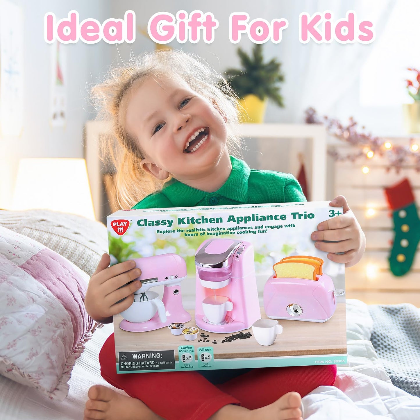 PLAY Kitchen Appliances Toys – Realistic Coffee Maker, Mixer & Toaster for Kids