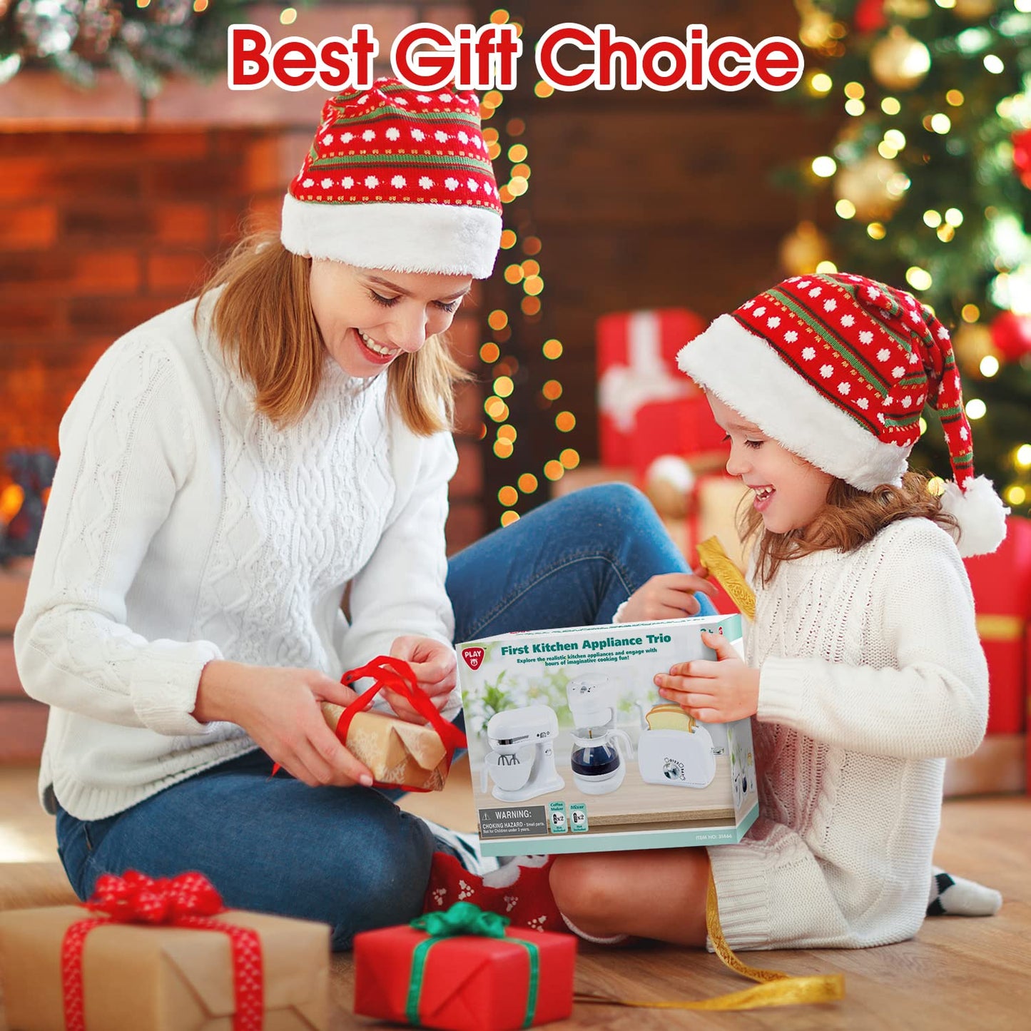 PLAY Kitchen Appliances Toys Set — Realistic Coffee Maker, Toaster, Mixer for Kids 4-8