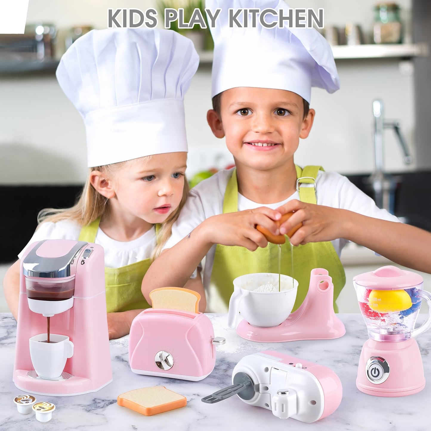 PLAY Kids Toy Kitchen Set – Realistic Pretend Play Appliances for Ages 3-8