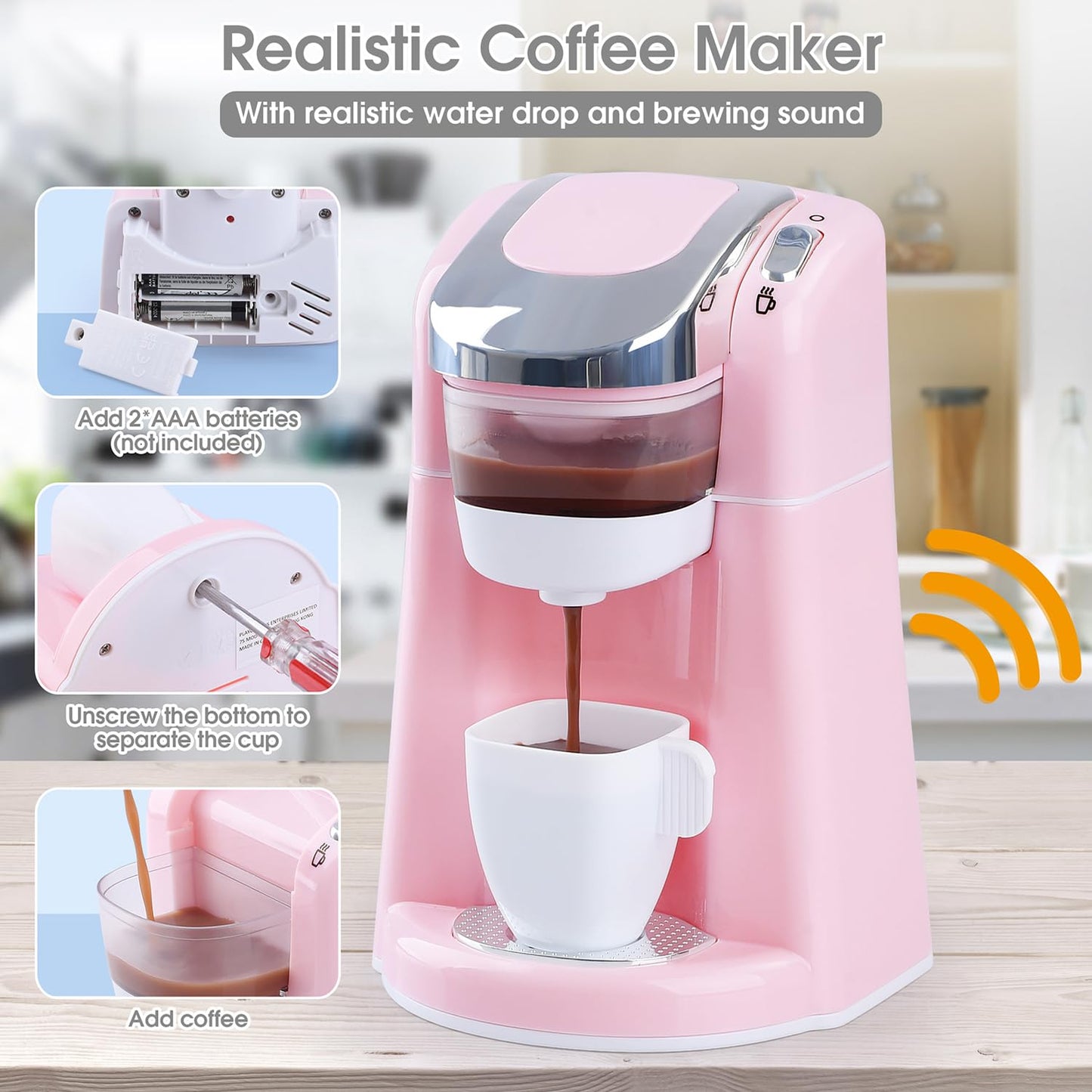 PLAY Kids Toy Kitchen Set – Realistic Pretend Play Appliances for Ages 3-8