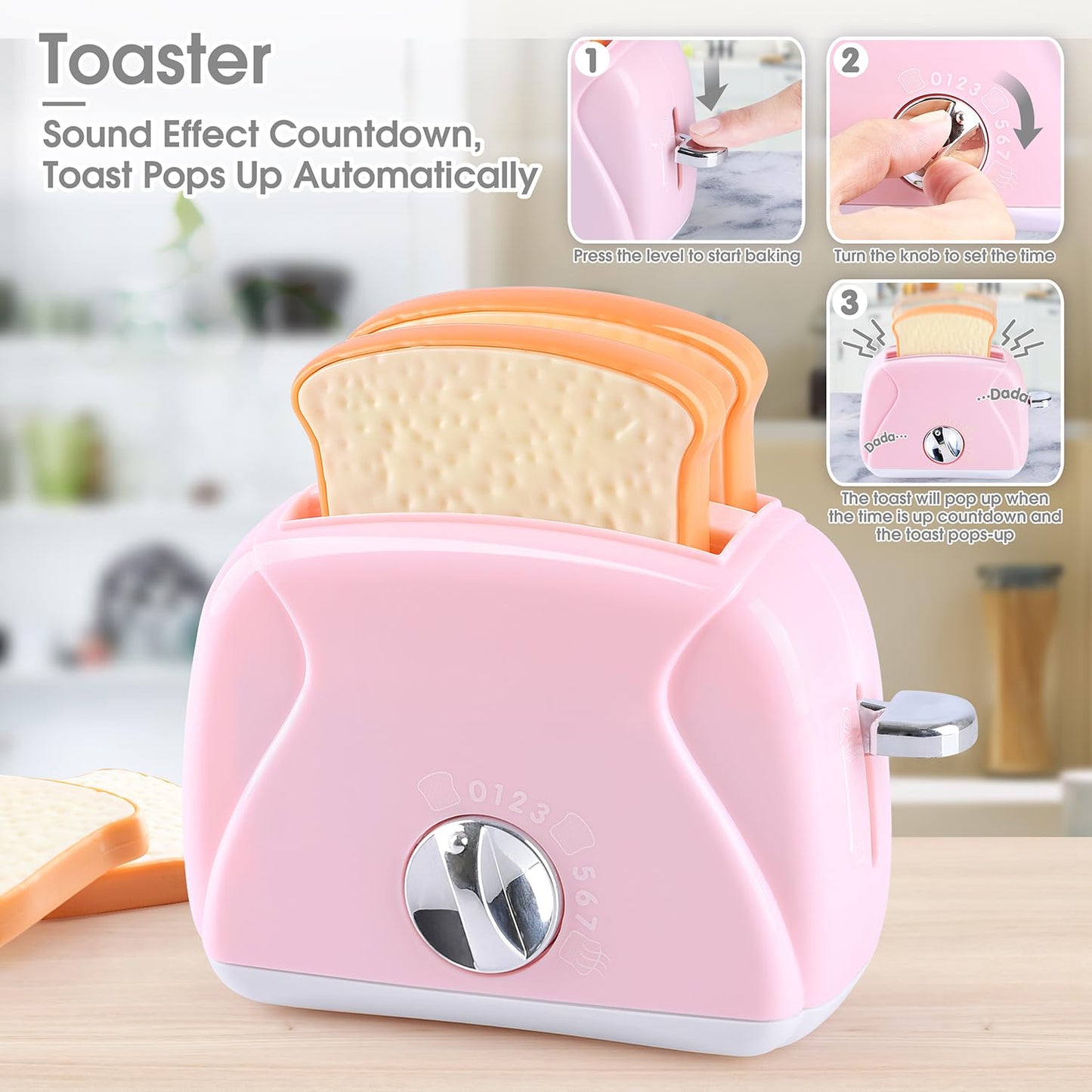 PLAY Kids Toy Kitchen Set – Realistic Pretend Play Appliances for Ages 3-8