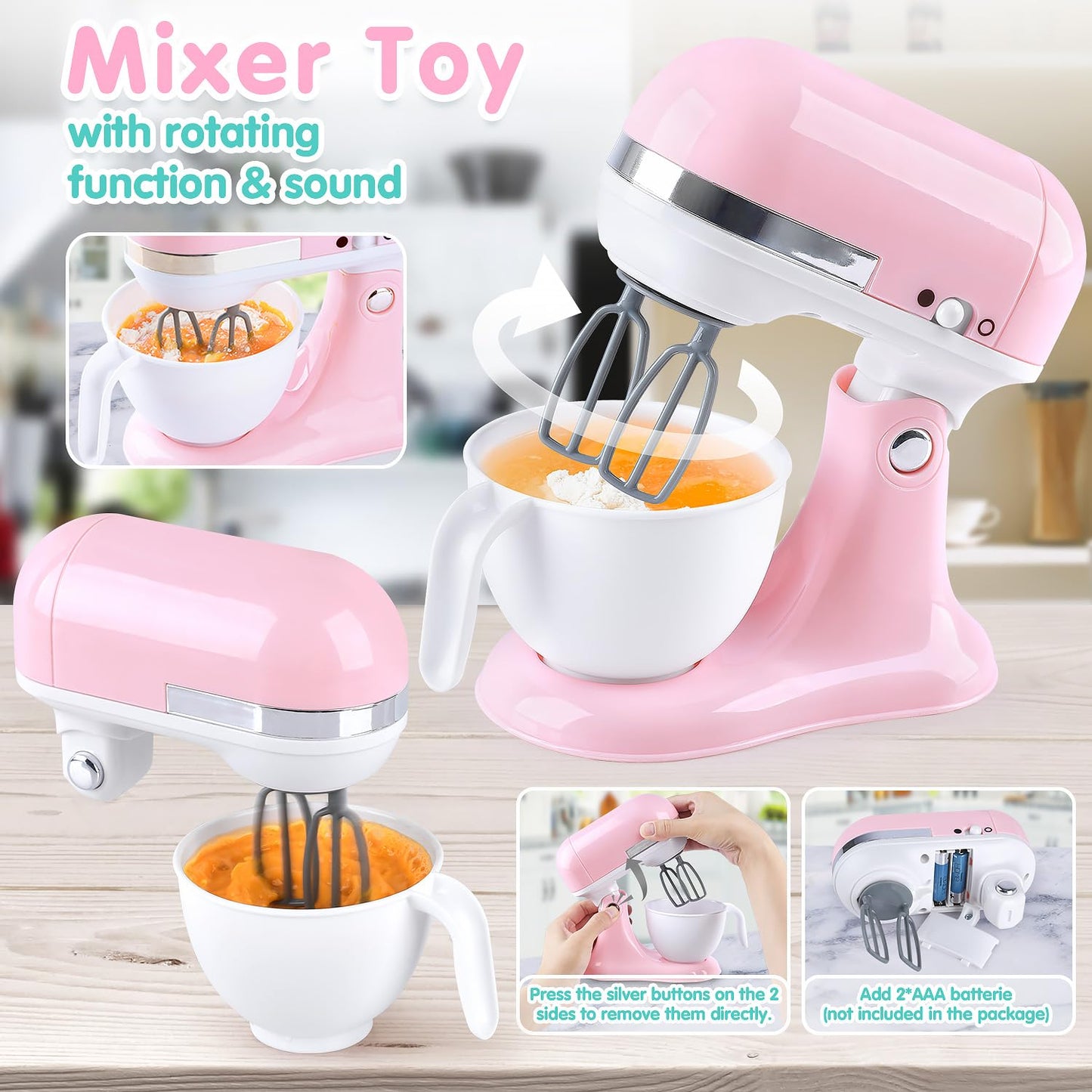PLAY Kitchen Appliances Toys – Realistic Coffee Maker, Mixer & Toaster for Kids