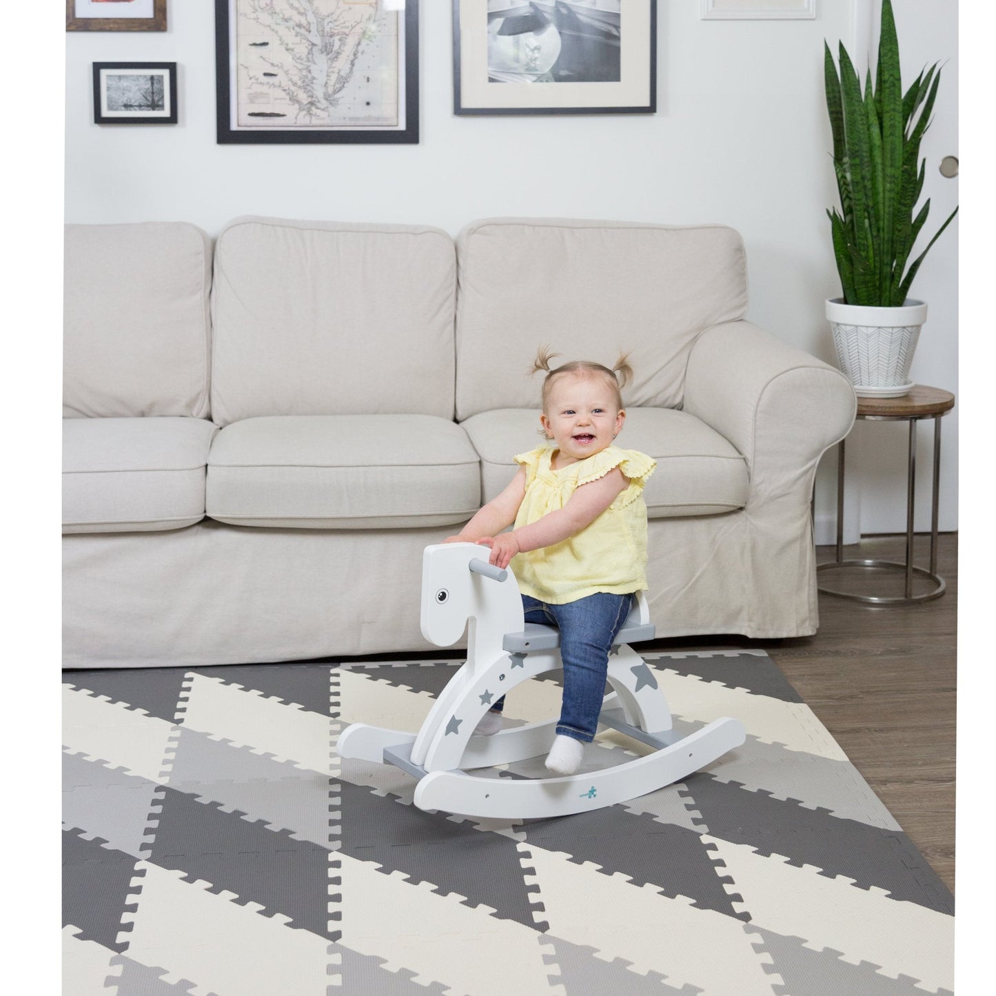 Play Platoon Non-Toxic Extra-Thick 96-Piece Triangle Play Mat – 6x6ft Cushiony Foam Floor Puzzle