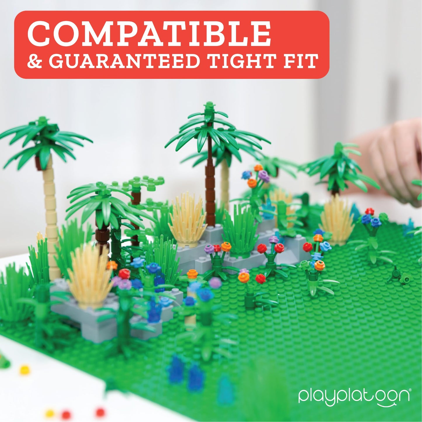 Play Platoon 404-Piece Jungle Building Bricks Kit – Botanical Forest Scene, LEGO-Compatible