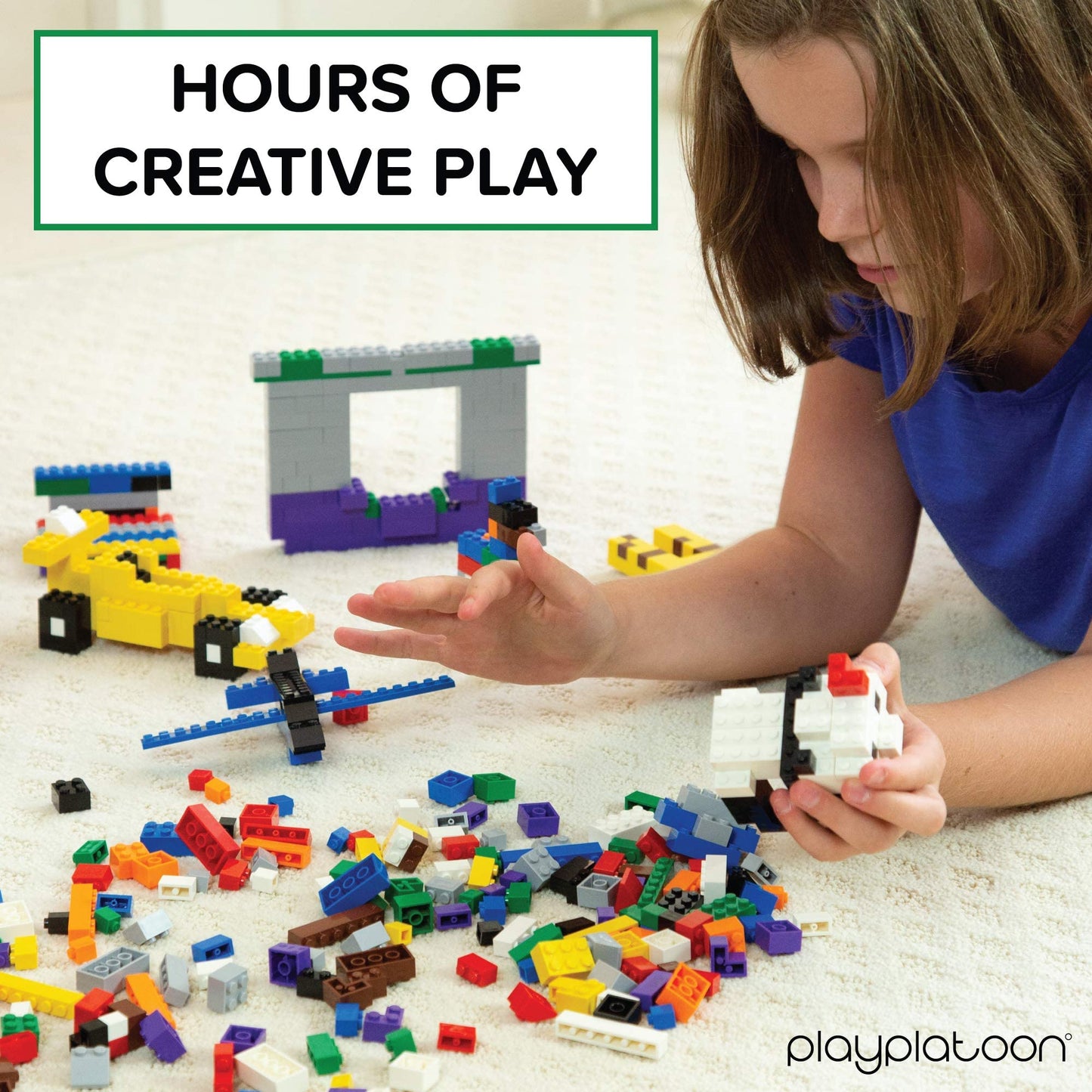 Play Platoon 6Lb Bulk Bricks – 10 Classic Colors, LEGO Compatible