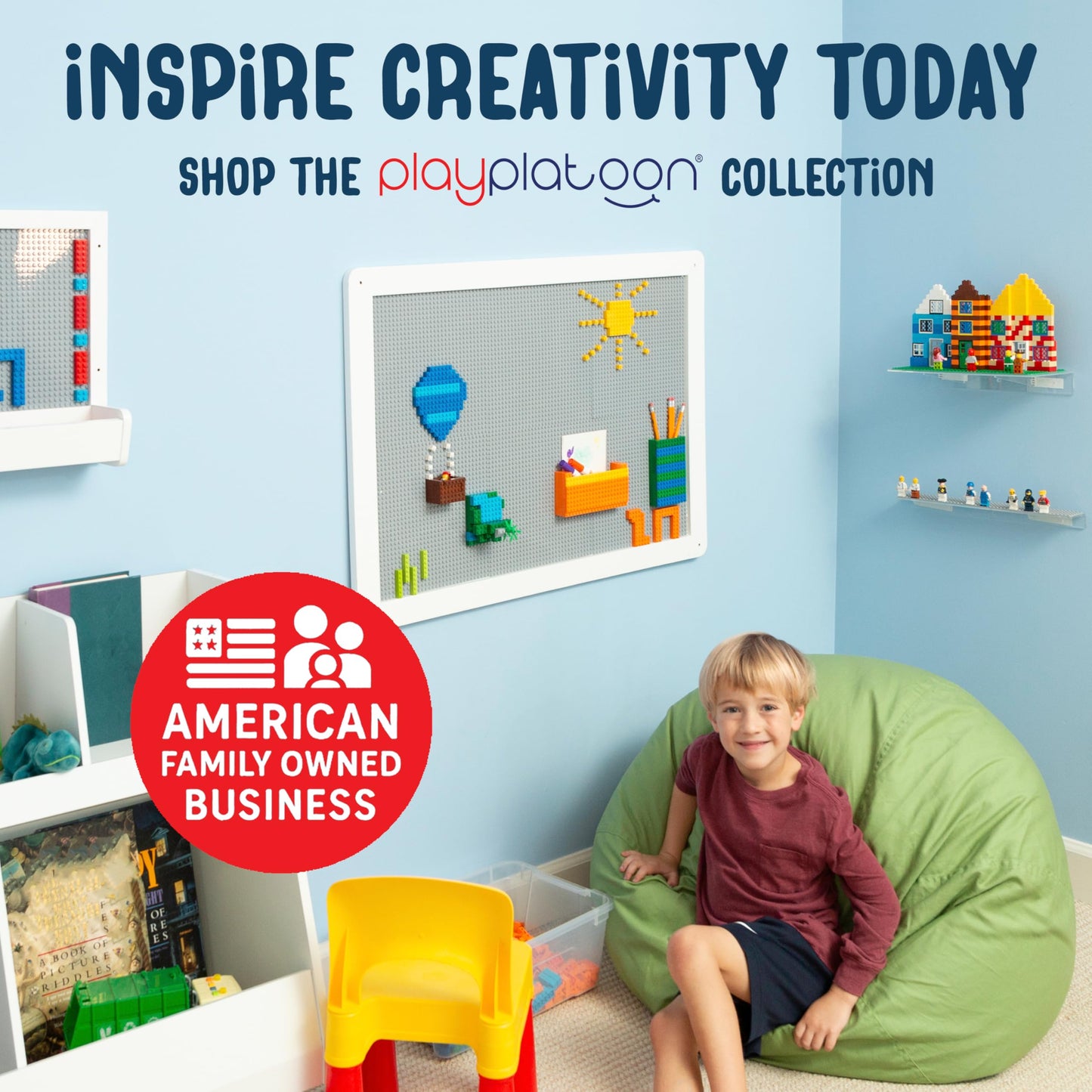 Play Platoon 1100 Pieces Building Bricks Set – 14 Shapes, 10 Classic Colors, Compatible with Major Brands
