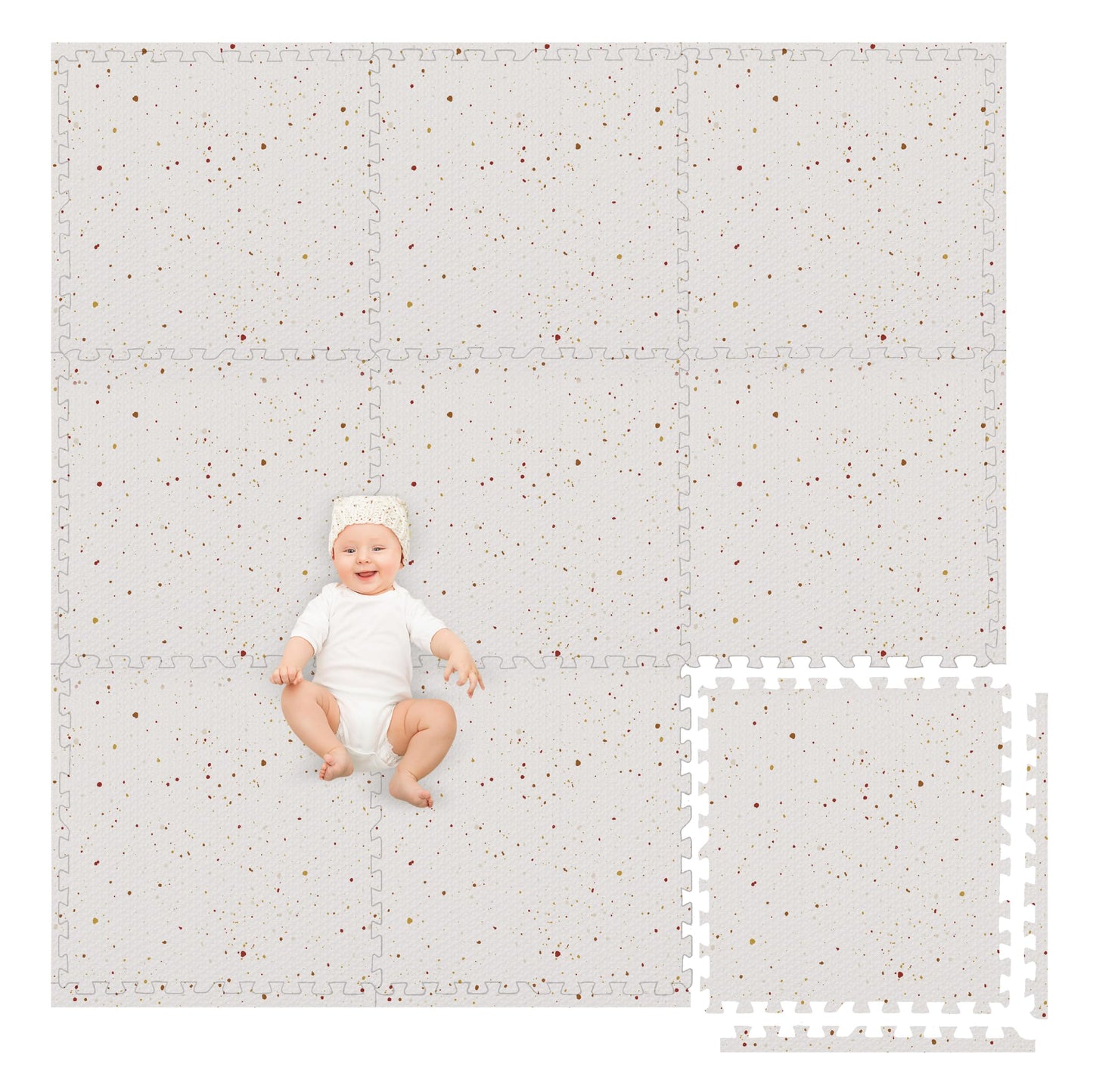 Play Platoon Non-Toxic Large Kids Mats — Extra-Thick 72x72 in Interlocking Tiles (9 Tiles)
