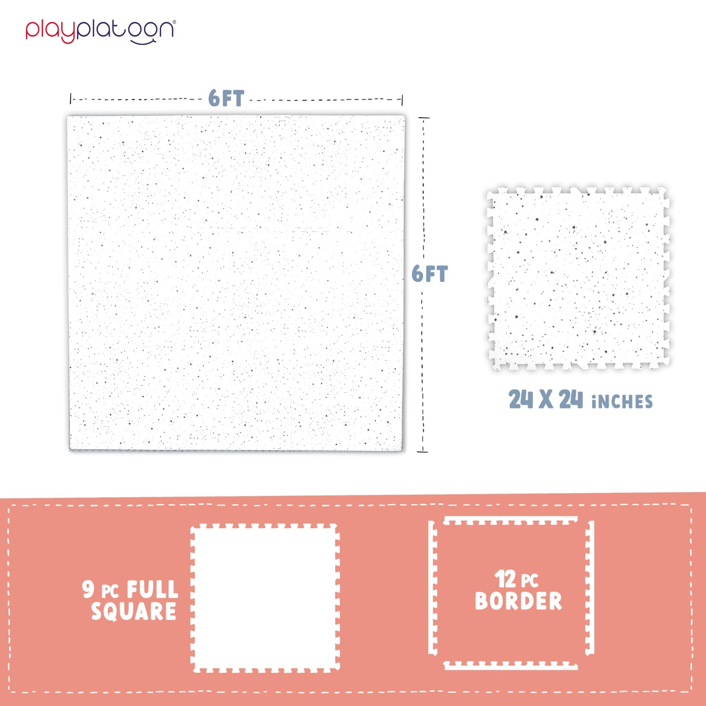 Play Platoon Non-Toxic Large Kids Play Mats – 72x72 in Interlocking Cushioned Puzzle Mat