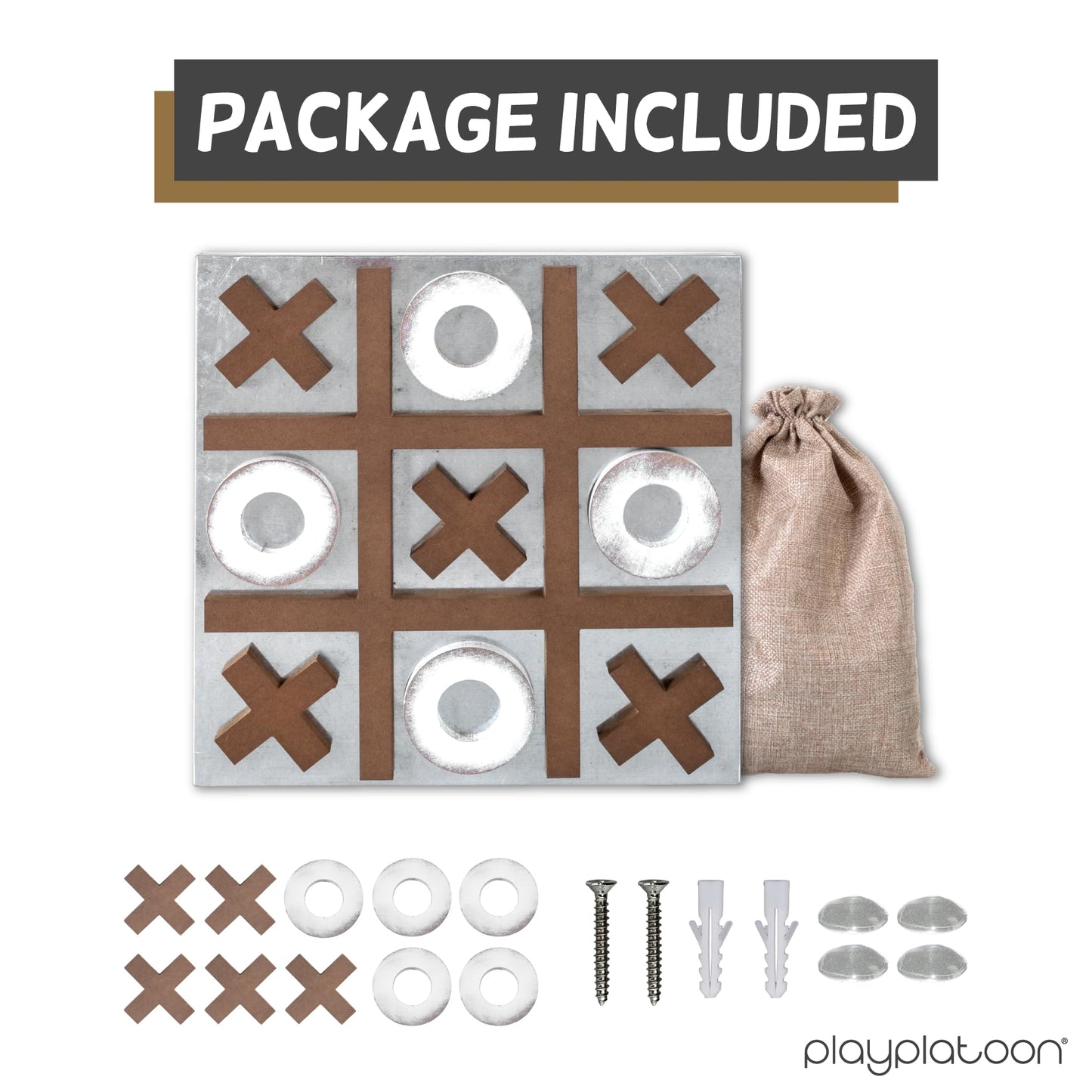 Play Platoon Magnetic Tic Tac Toe Game – Large 13.5-Inch Wall-Mount Board