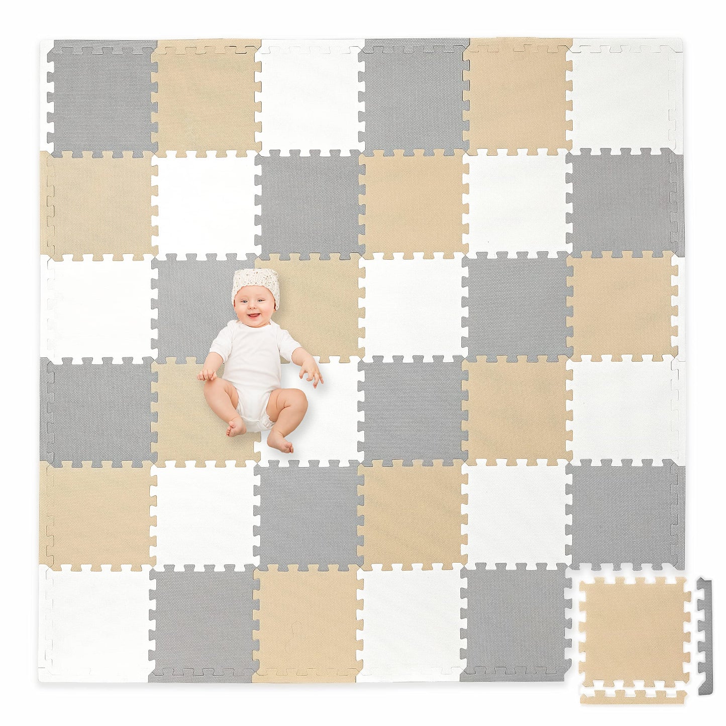 Play Platoon Non-Toxic Foam Puzzle Floor Mat – 36 Tiles, 12x12, Extra Thick