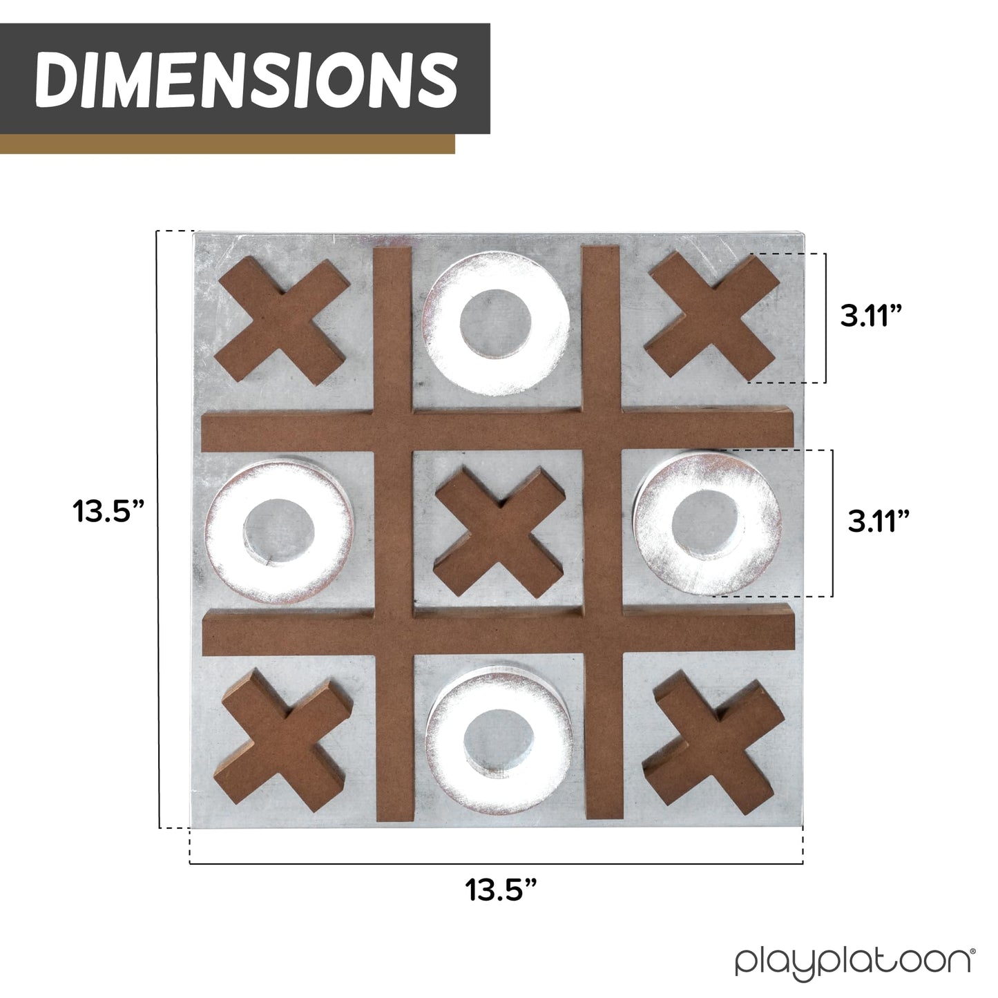 Play Platoon Magnetic Tic Tac Toe Game – Large 13.5-Inch Wall-Mount Board