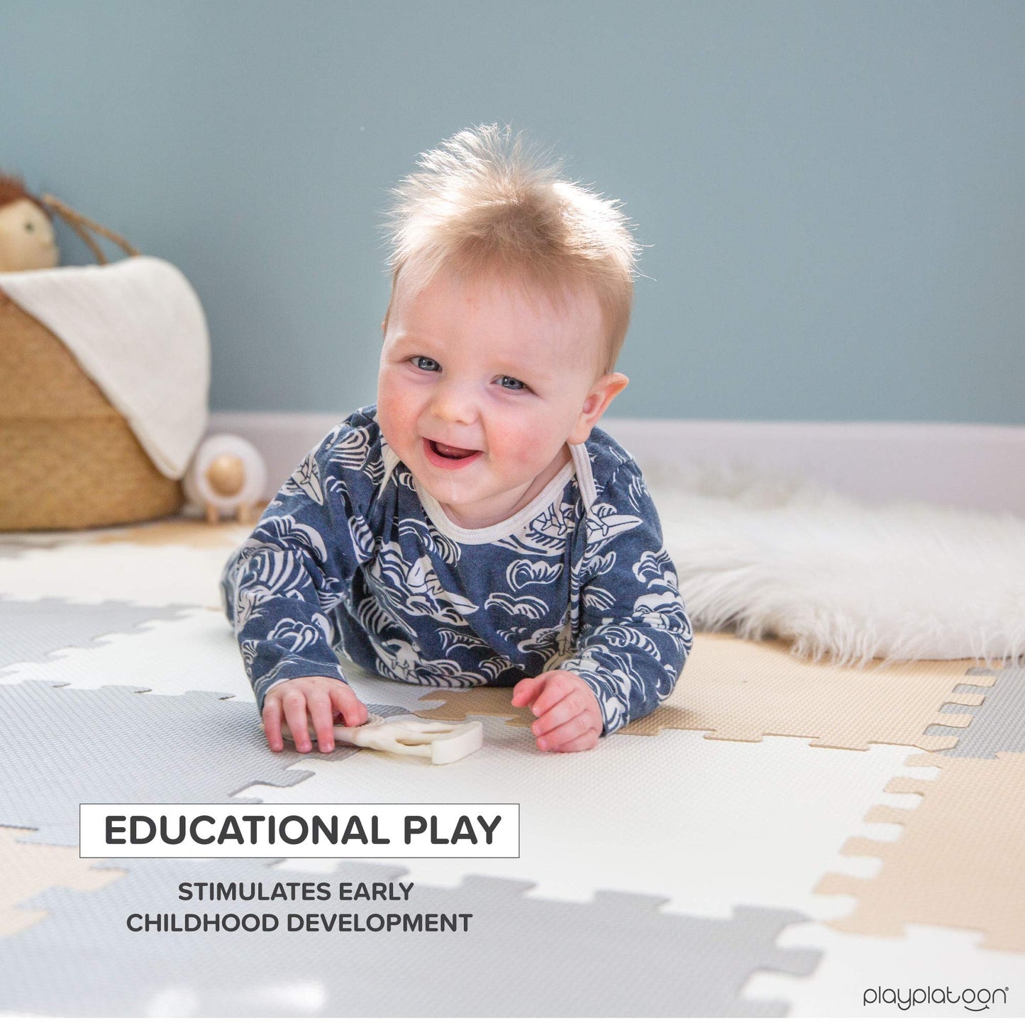 Play Platoon Non-Toxic Foam Puzzle Floor Mat – 36 Tiles, 12x12, Extra Thick
