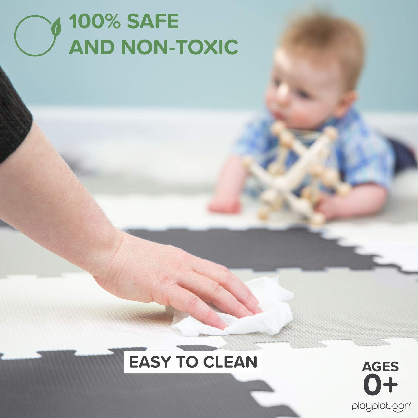 Play Platoon Non-Toxic Foam Puzzle Floor Mat – 36 Tiles, 12x12, Extra Thick