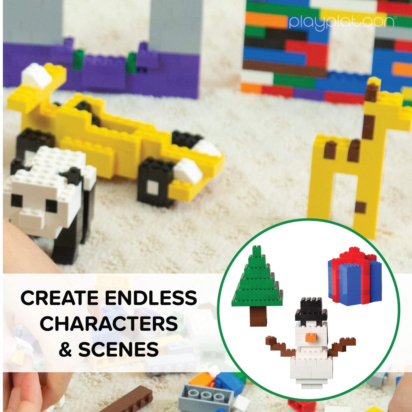 Play Platoon 6Lb Bulk Bricks – 10 Classic Colors, LEGO Compatible