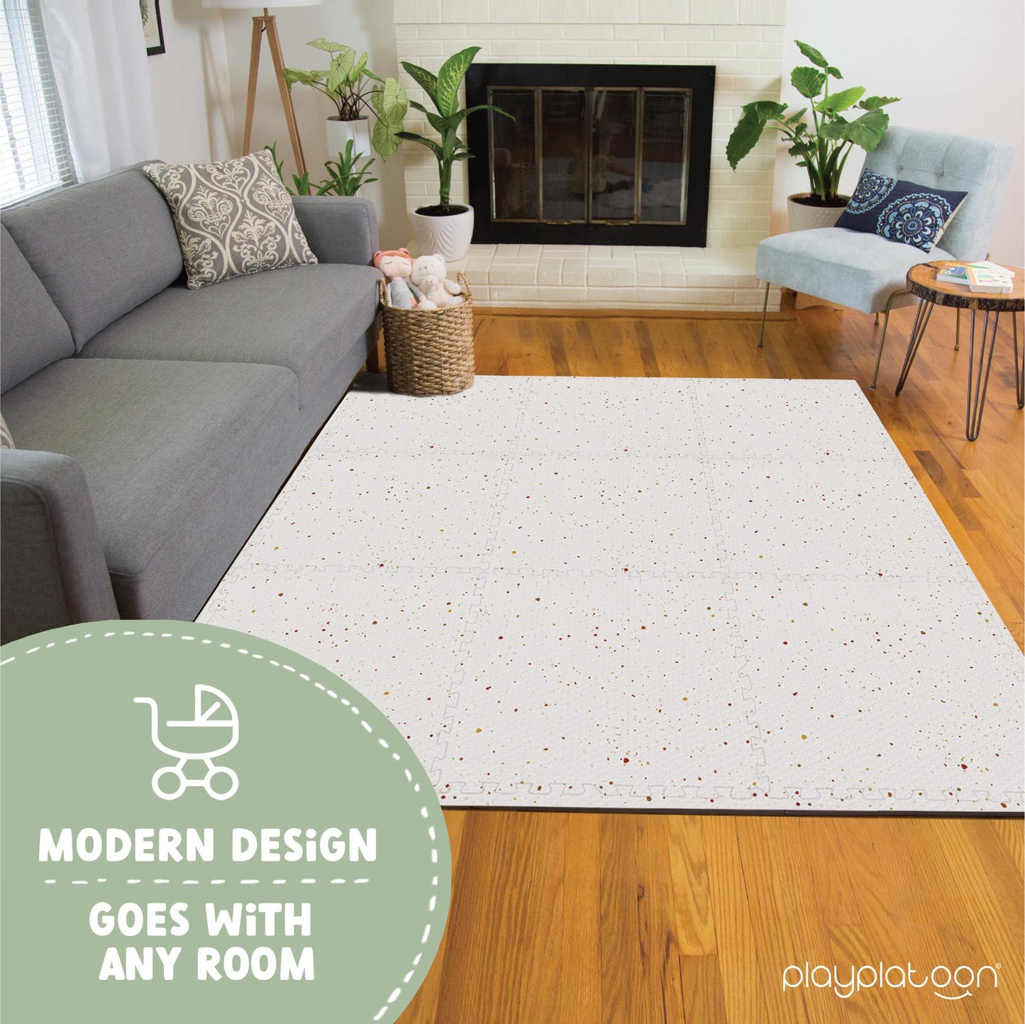 Play Platoon Non-Toxic Large Kids Mats — Extra-Thick 72x72 in Interlocking Tiles (9 Tiles)