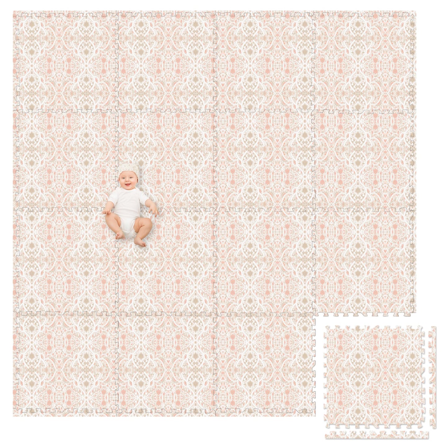Play Platoon Non-Toxic Large Baby Play Mat – 96 x 96 in Petal Interlocking Foam Tiles