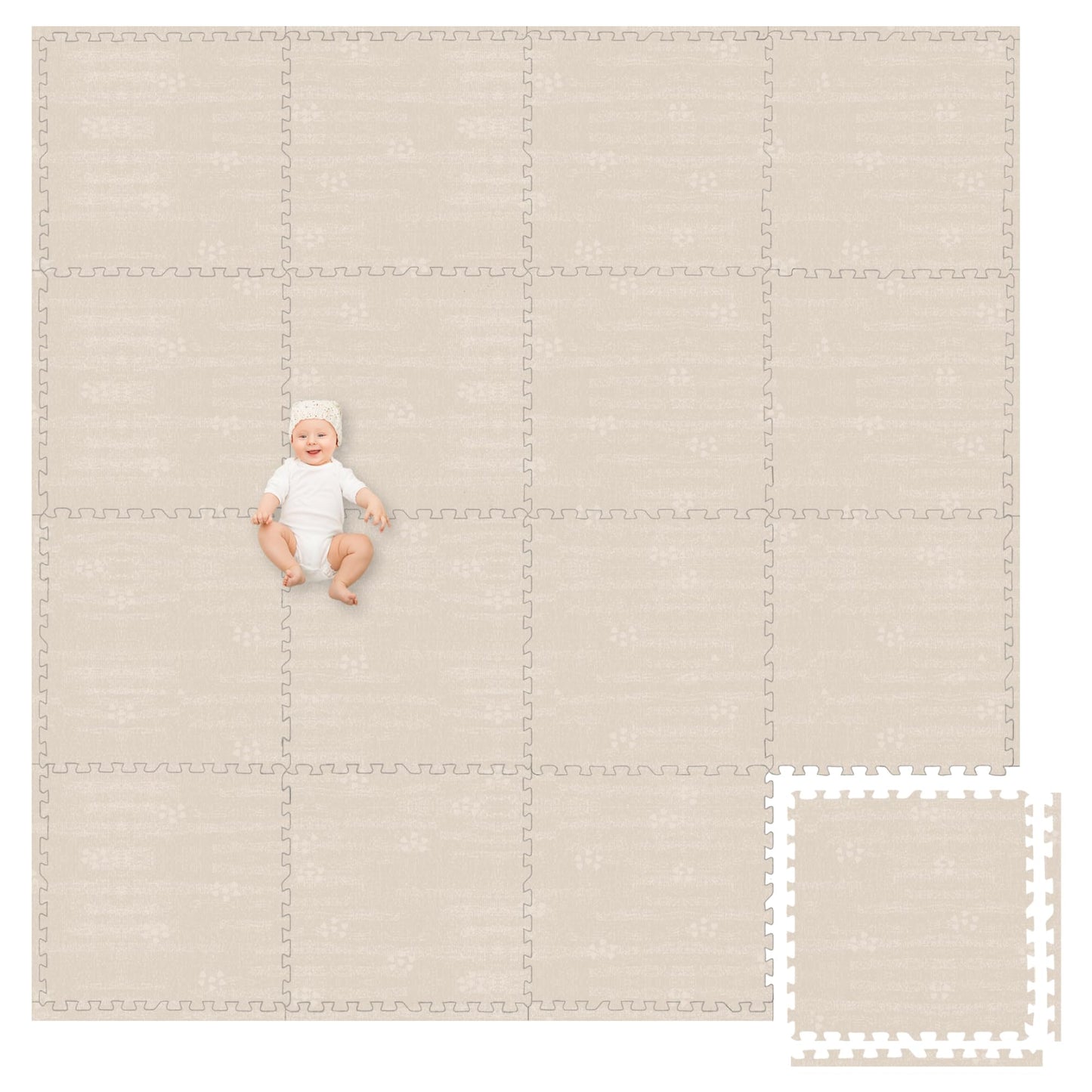 Play Platoon Non-Toxic Large Baby Play Mat – 96 x 96 in Interlocking Foam Tiles (24x24), Extra Thick
