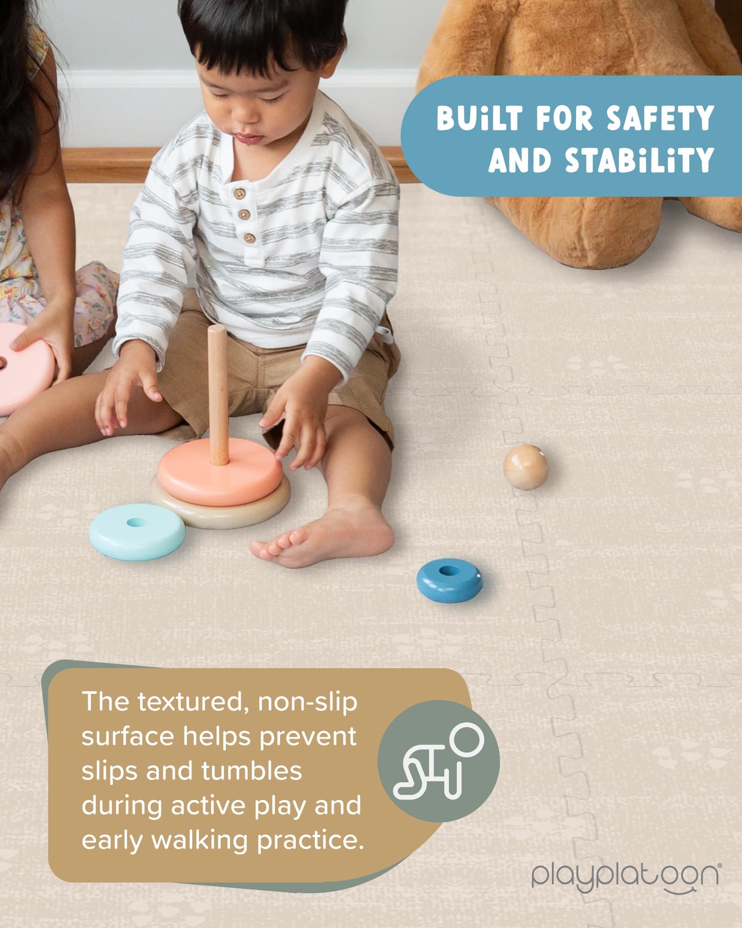 Play Platoon Non-Toxic Large Baby Play Mat – 96 x 96 in Interlocking Foam Tiles (24x24), Extra Thick