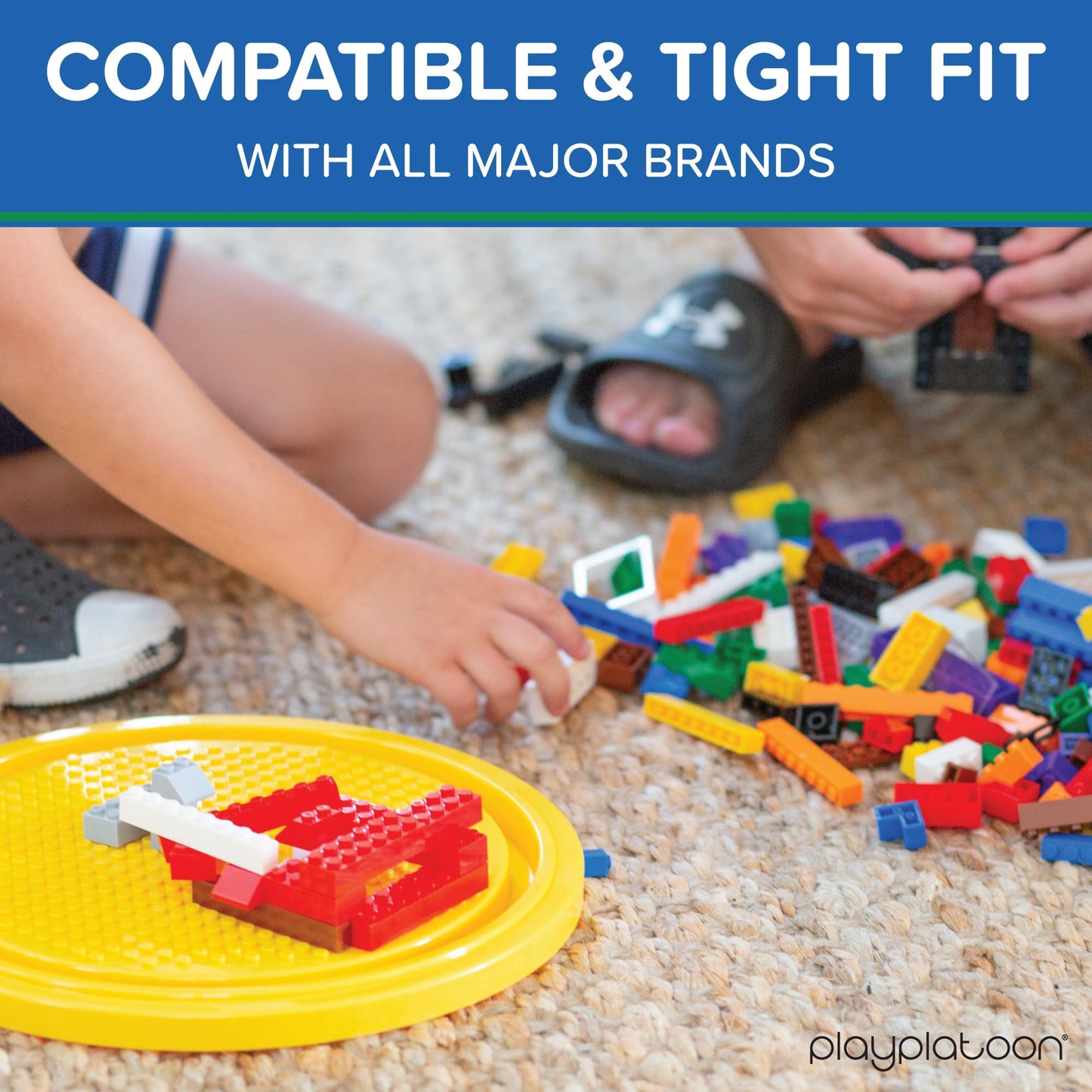 Play Platoon 1100-Piece Building Bricks Set | 14 Shapes, Wheels & Windows | Compatible with Major Brands