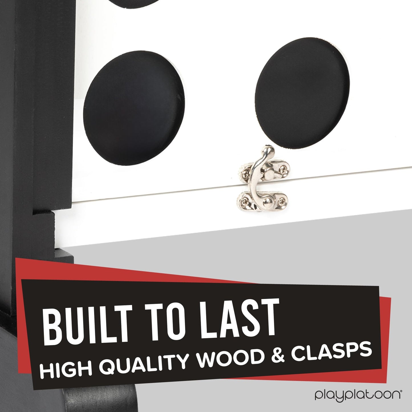 Play Platoon Wooden Giant 4-in-Row Game Outdoor | Jumbo Yard Game with Case, Coins & Rules