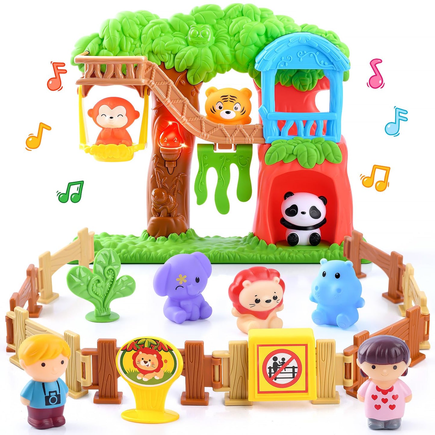 PLAY Safari Animals Figures Playset – 20 Pcs with Lights & Sounds