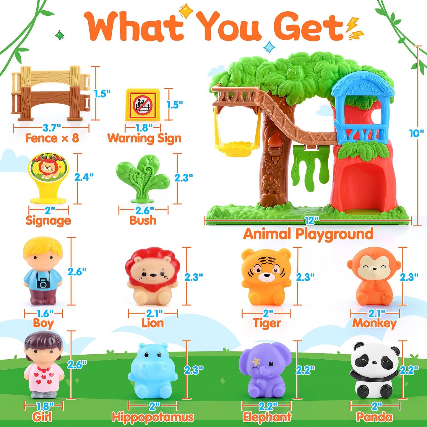 PLAY Safari Animals Figures Playset – 20 Pcs with Lights & Sounds