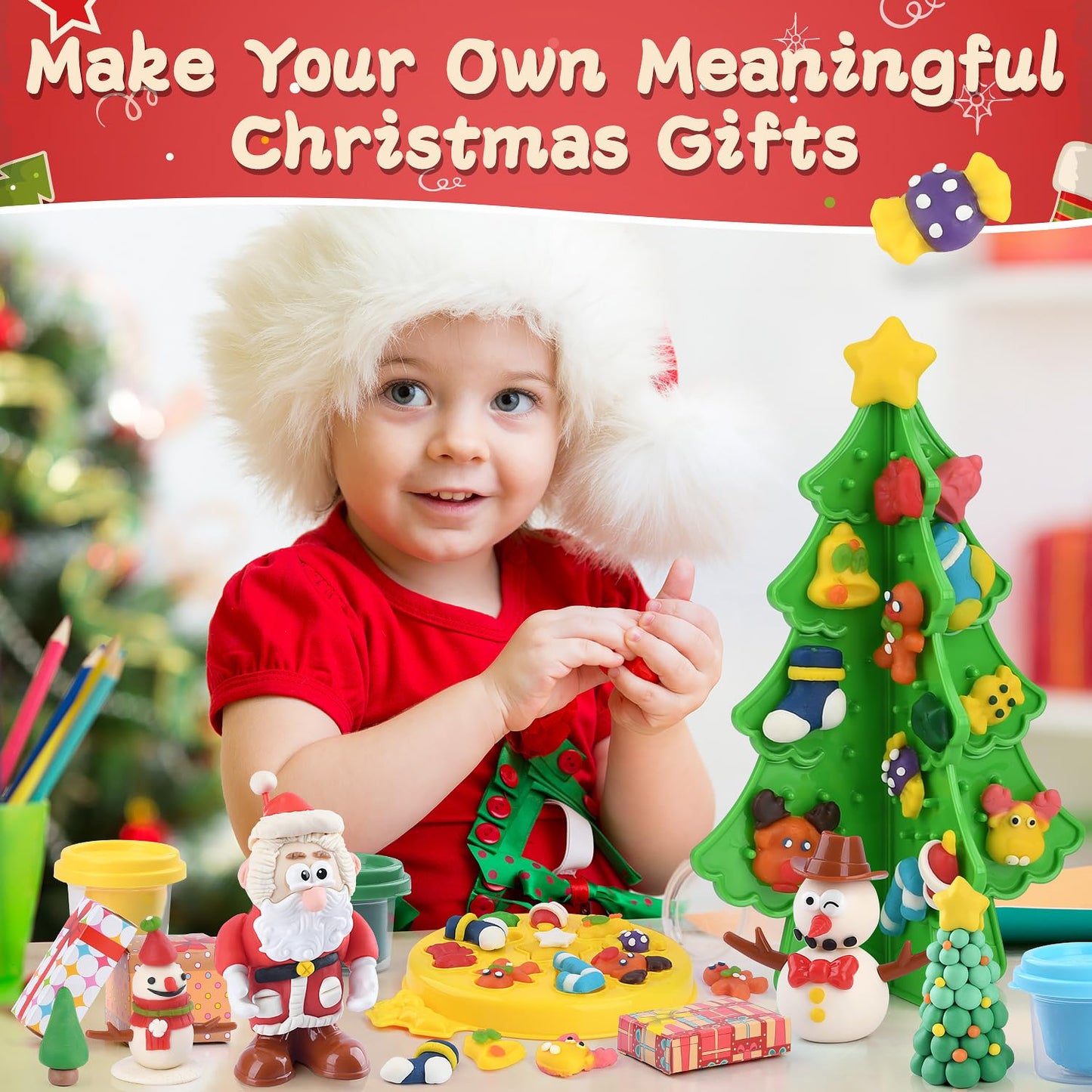 PLAY Christmas Color Dough Sets for Kids | Safe & Non-Toxic Craft Kit for Creative Holiday Play