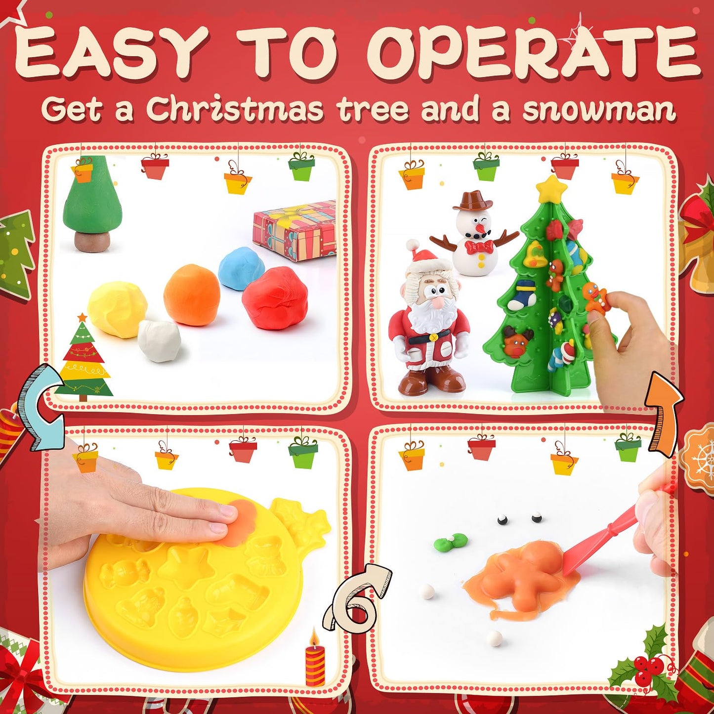 PLAY Christmas Color Dough Sets for Kids | Safe & Non-Toxic Craft Kit for Creative Holiday Play