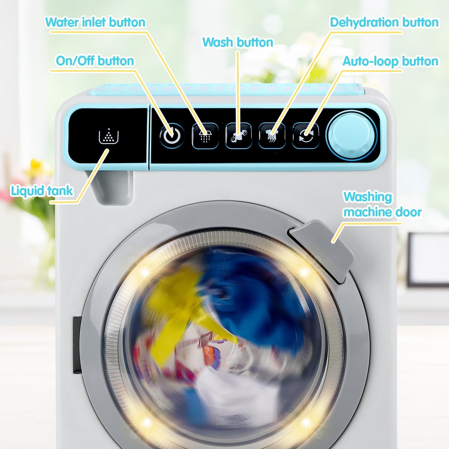 PLAY Kids Toy Washing Machine – Realistic Pretend Washer & Dryer Set