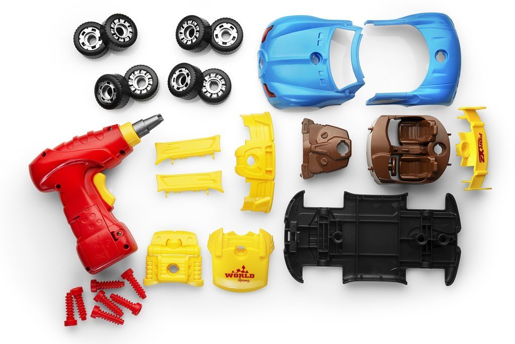 Play22 30-Piece Take Apart Racing Car Set – Drill, Lights & Engine Sounds | STEM Toys for Kids 3+