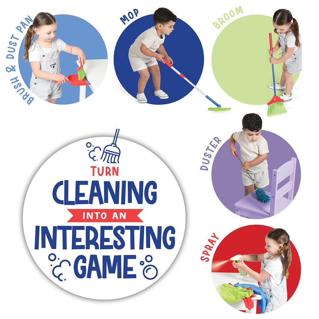 Play22 Kids Cleaning Set 12-Piece | Pretend Play Toy Cleaning Kit for Toddlers