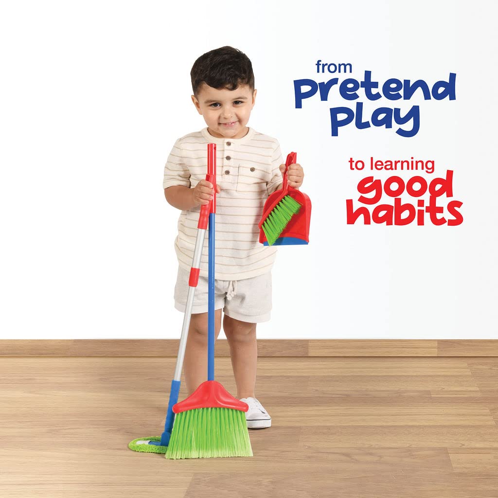 Play22 Kids Cleaning Set 4 Piece – Toy Broom, Mop, Brush & Dust Pan for Toddlers