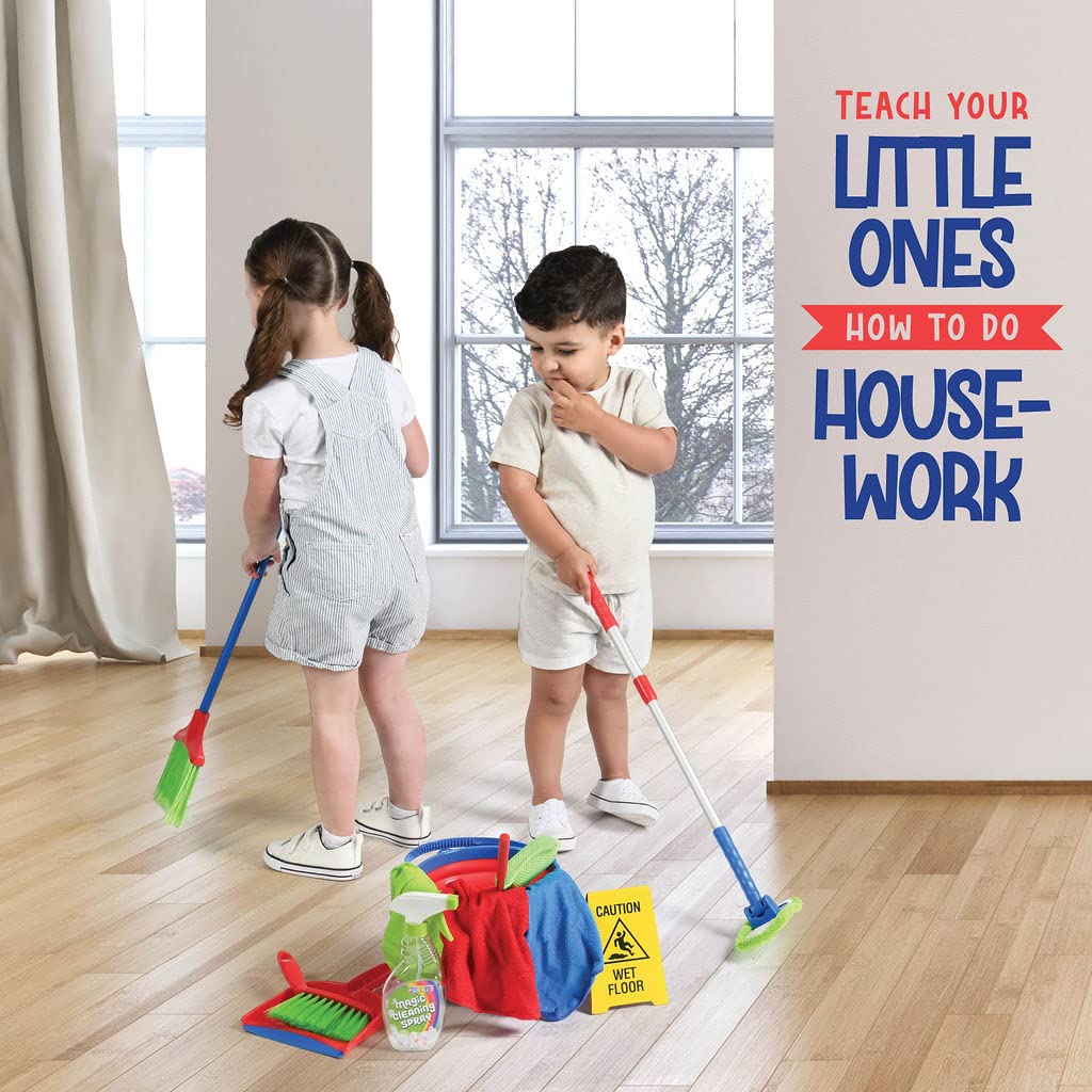 Play22 Kids Cleaning Set 12-Piece | Pretend Play Toy Cleaning Kit for Toddlers