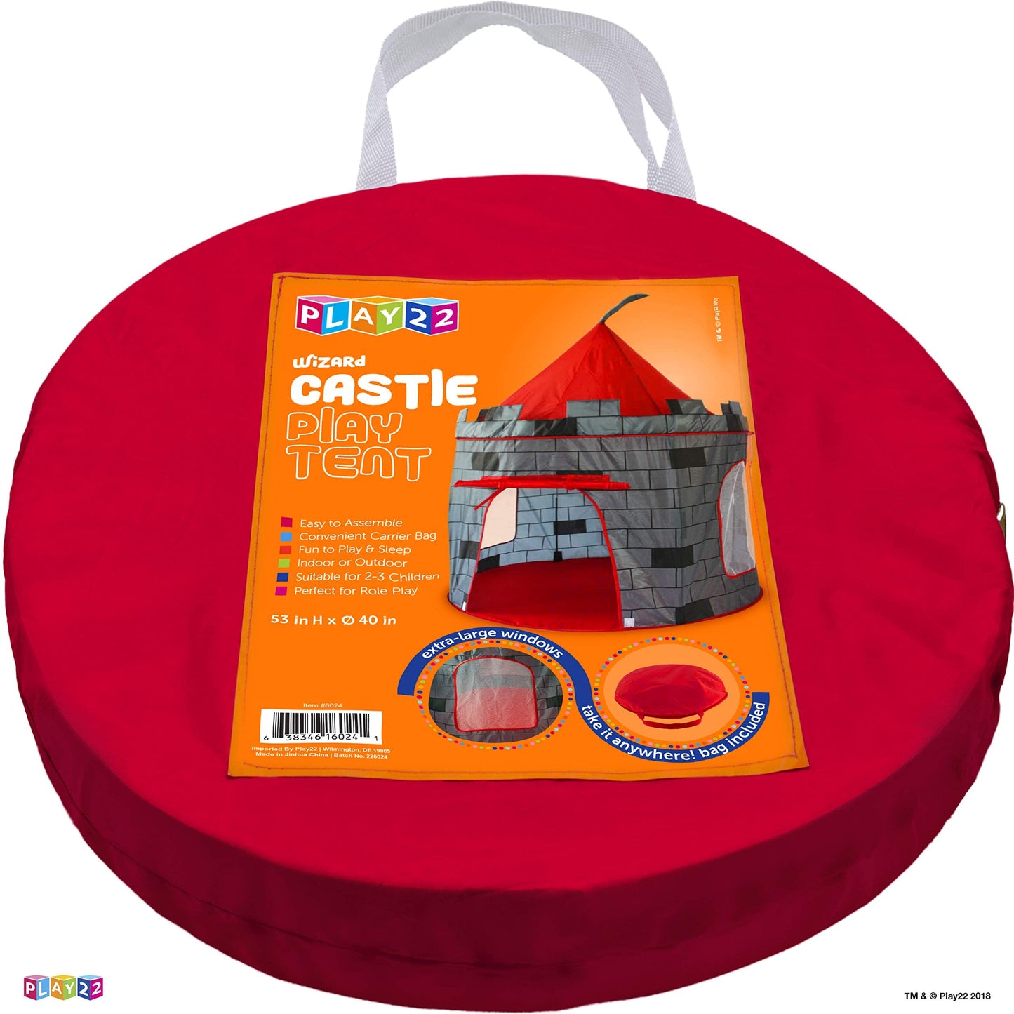 Play22 Knight Castle Kids Play Tent — Portable Pop Up Playhouse