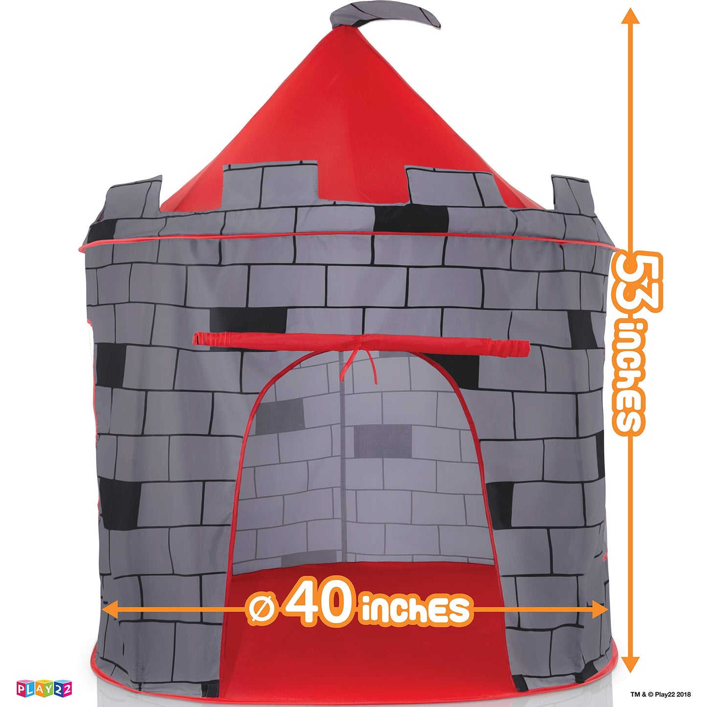 Play22 Knight Castle Kids Play Tent — Portable Pop Up Playhouse