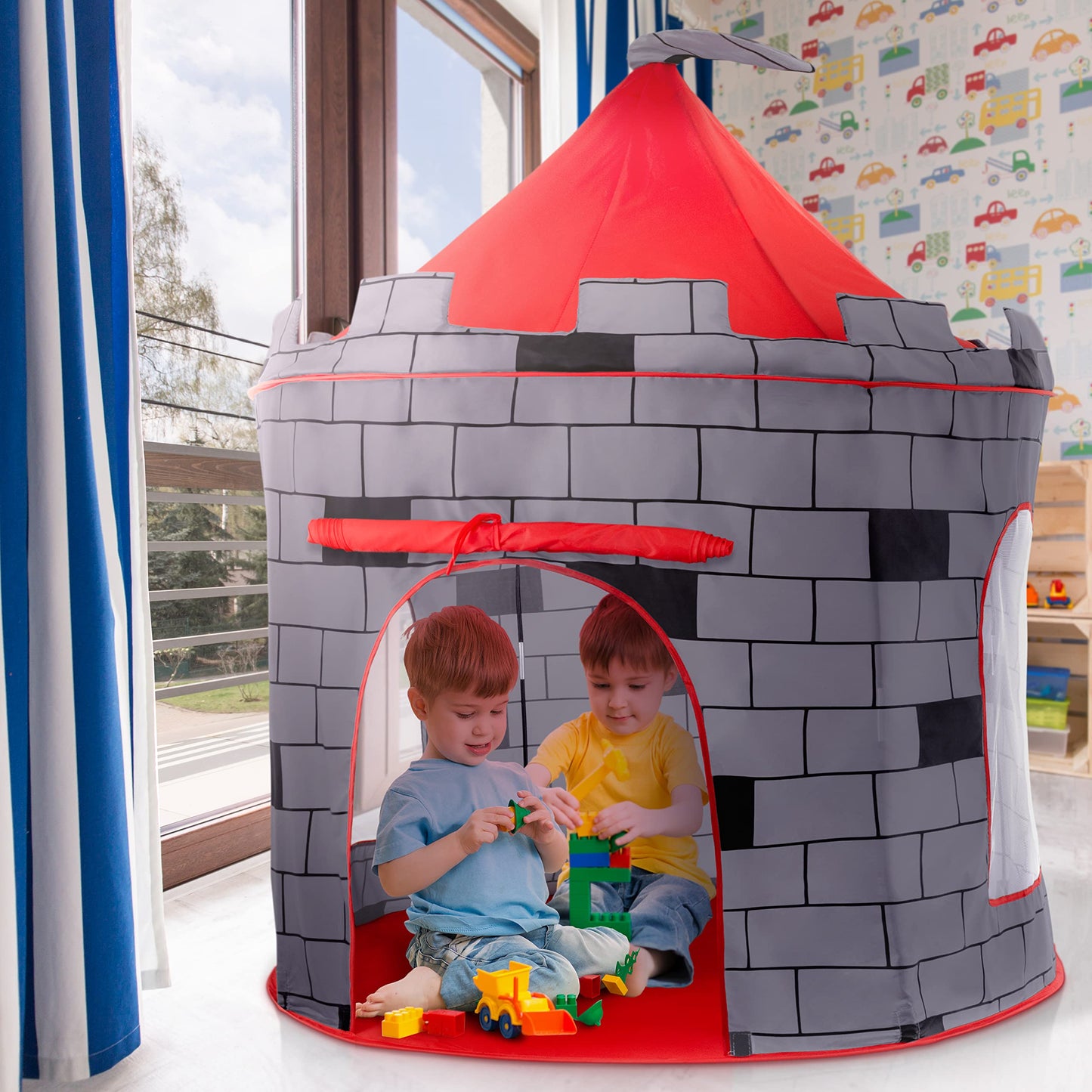 Play22 Knight Castle Kids Play Tent — Portable Pop Up Playhouse