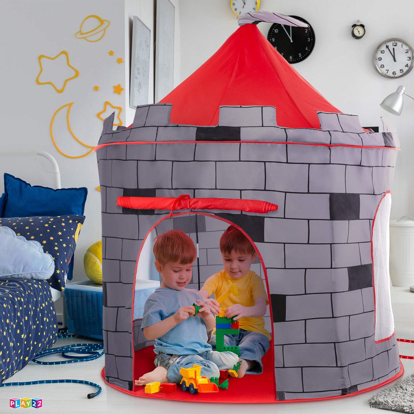 Play22 Knight Castle Kids Play Tent — Portable Pop Up Playhouse