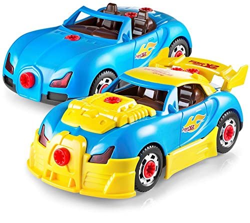 Play22 30-Piece Take Apart Racing Car Set – Drill, Lights & Engine Sounds | STEM Toys for Kids 3+