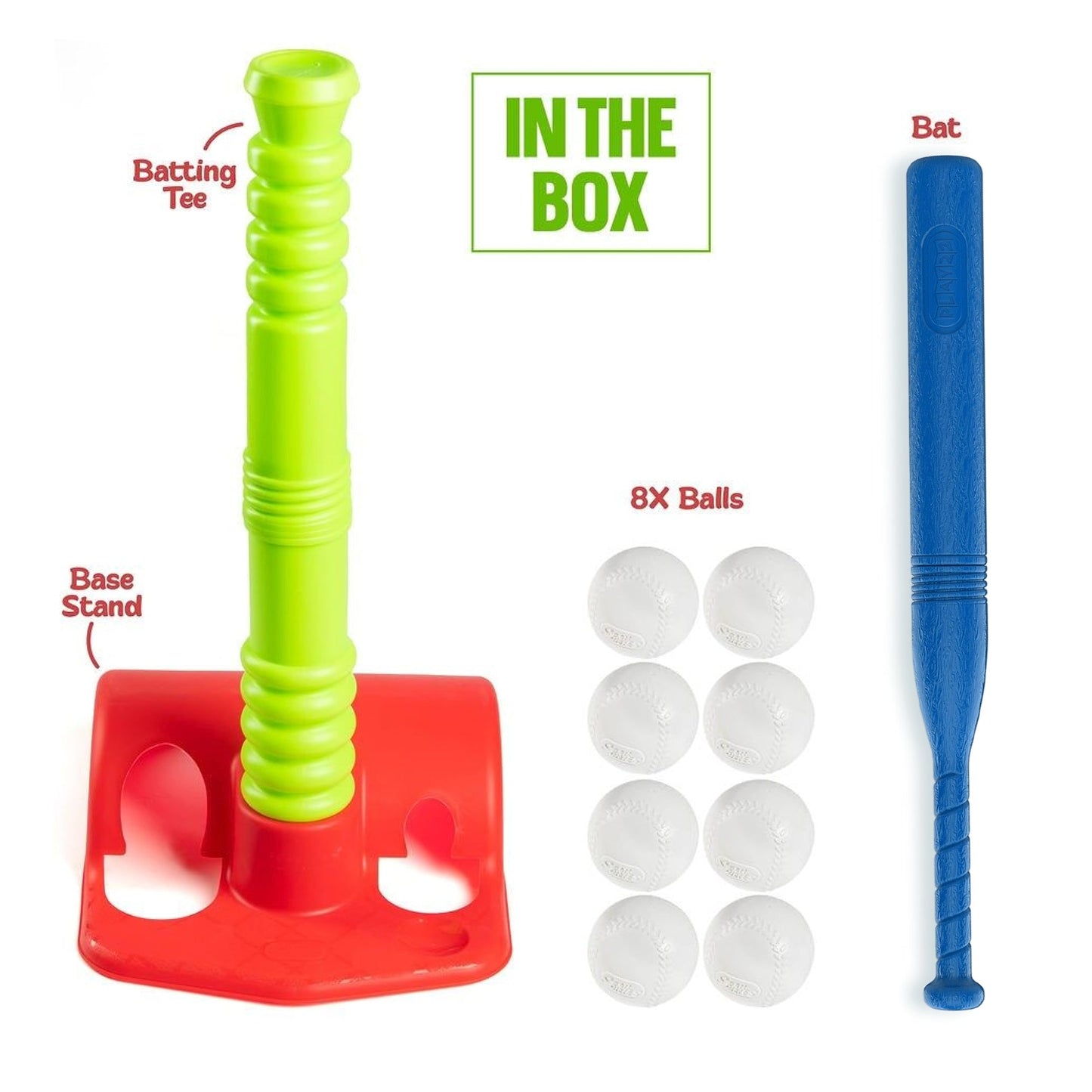 Play22 T Ball Set for Toddlers – 23in Batting Tee, 8 Balls, Wall-Mount Stand