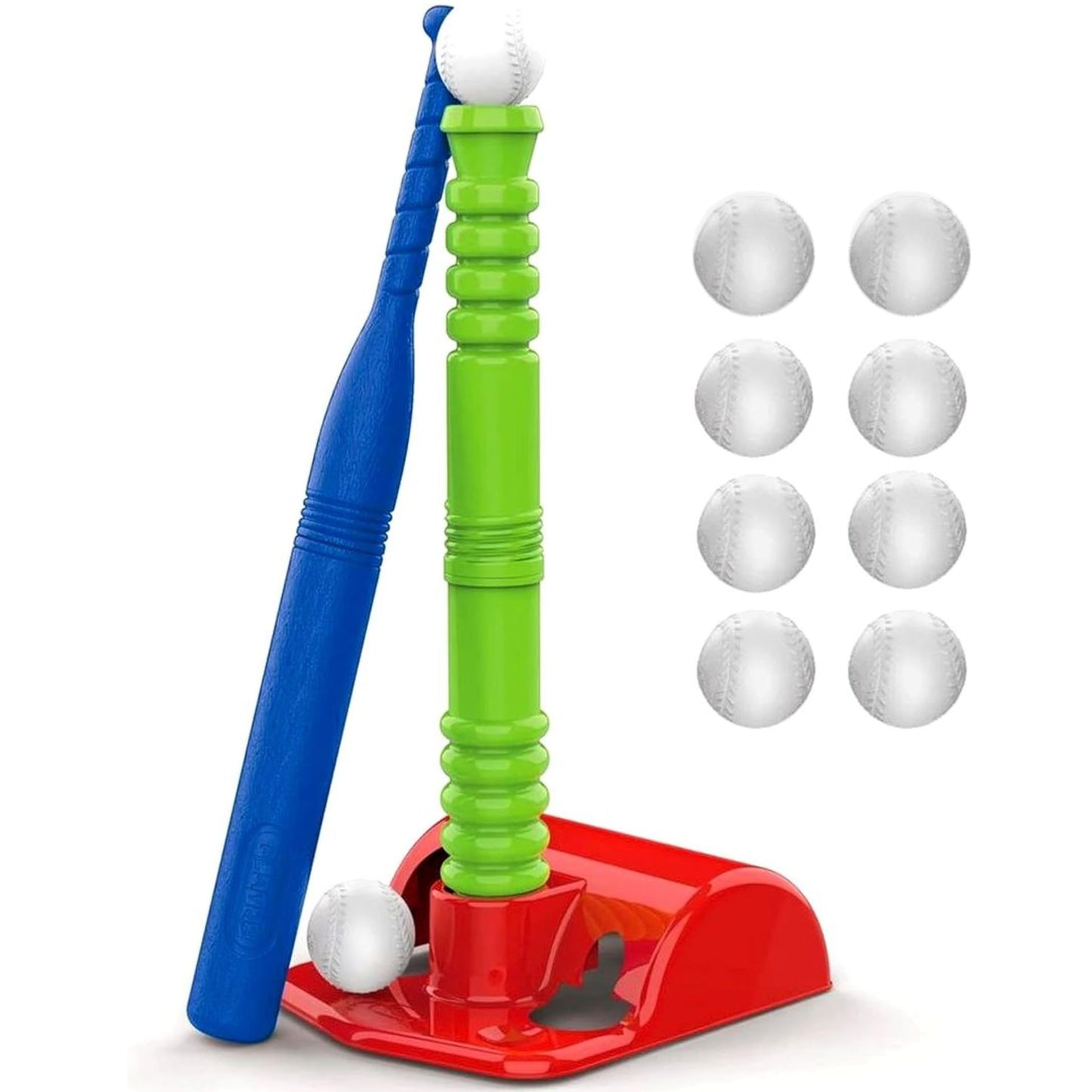 Play22 T Ball Set for Toddlers – 23in Batting Tee, 8 Balls, Wall-Mount Stand